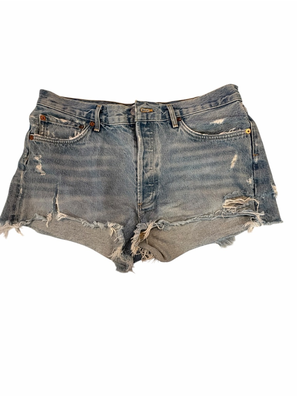 AGOLDE Parker  High-Rise Denim Shorts - Blue size 30